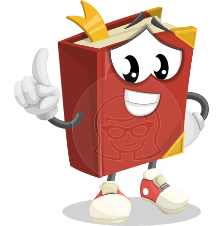 Cute Book Cartoon Vector Character AKA Bookie Paperson